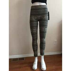 NWT! Eye Candy JR Plus Leggings Black & Tan